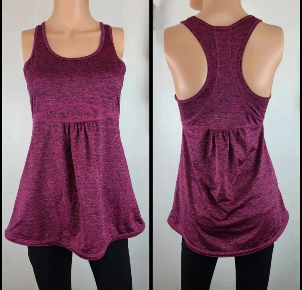 Be Inspired Burgundy Babydoll Athletic Racerback Tank Tummy Coverage Size Medium